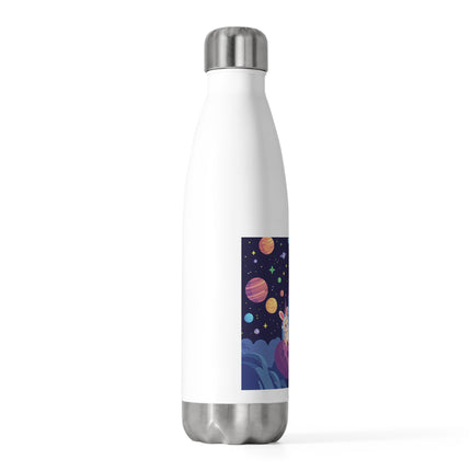 Niedliche 2-Hasen-im-Weltraum-Muster-Design, 590 ml Isolierflasche 