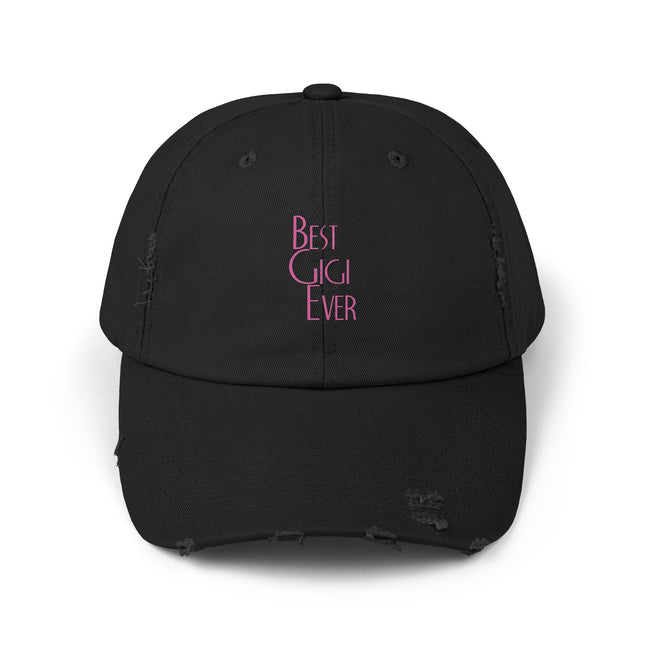 Unisex Distressed Cap mit Typografie-Motiven 