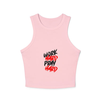 Damen Micro Rib Racer Tank Top mit Typografie-Motiven