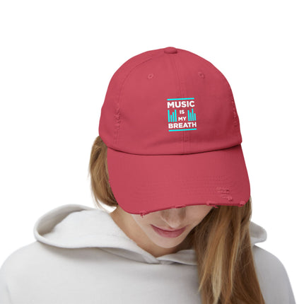 Unisex Distressed Cap mit Typografie-Motiven 