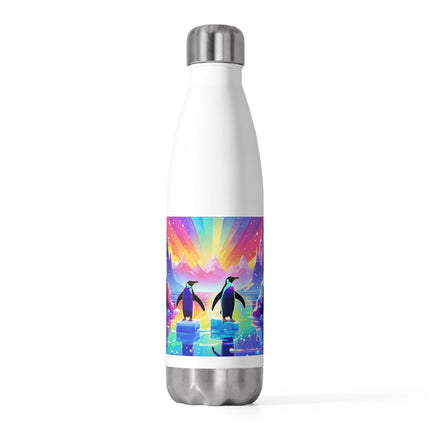 Cute 2 Penguin enjoying design themed 20oz Insulated Bottle