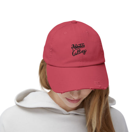 Unisex Distressed Cap mit Typografie-Motiven 