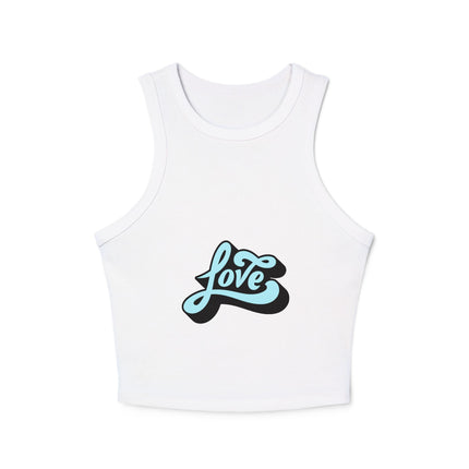 Damen Micro Rib Racer Tank Top mit Typografie-Motiven