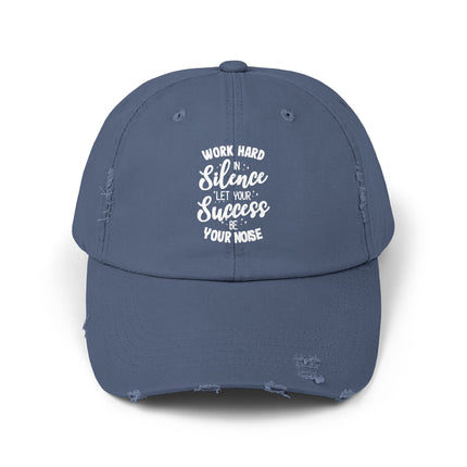 Unisex Distressed Cap mit Typografie-Motiven 