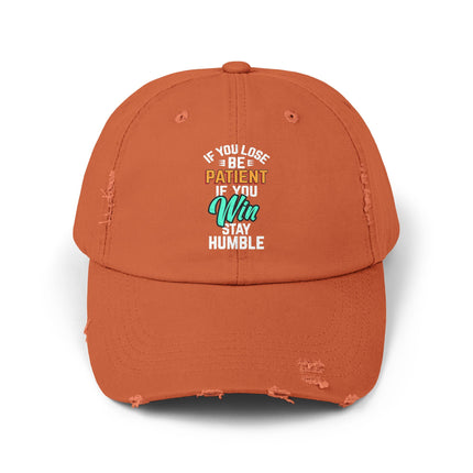 Unisex Distressed Cap mit Typografie-Motiven 