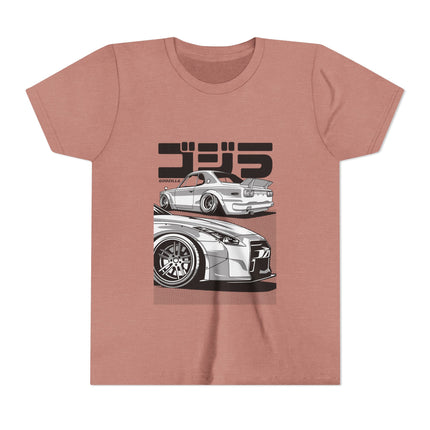 Kurzärmeliges Jugend-T-Shirt mit Auto-Enthusiasten-Motiv