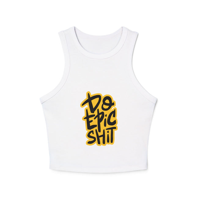 Damen Micro Rib Racer Tank Top mit Typografie-Motiven