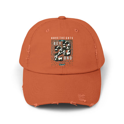 Unisex Distressed Cap mit Typografie-Motiven 