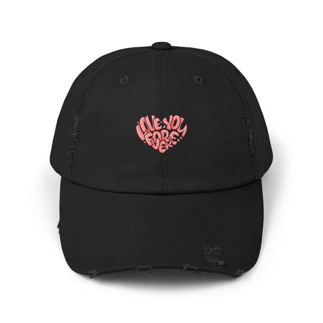 Unisex Distressed Cap mit Typografie-Motiven 