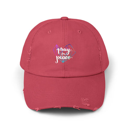 Unisex Distressed Cap mit Typografie-Motiven 