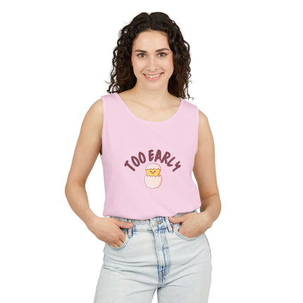 Too Early Tank Top — Cute Morning Chick Graphic Tank