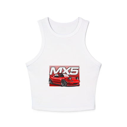 Damen Micro Rib Racer Tank Top mit Auto-Enthusiasten-Motiv