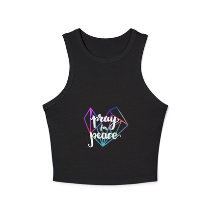 Damen Micro Rib Racer Tank Top mit Typografie-Motiven