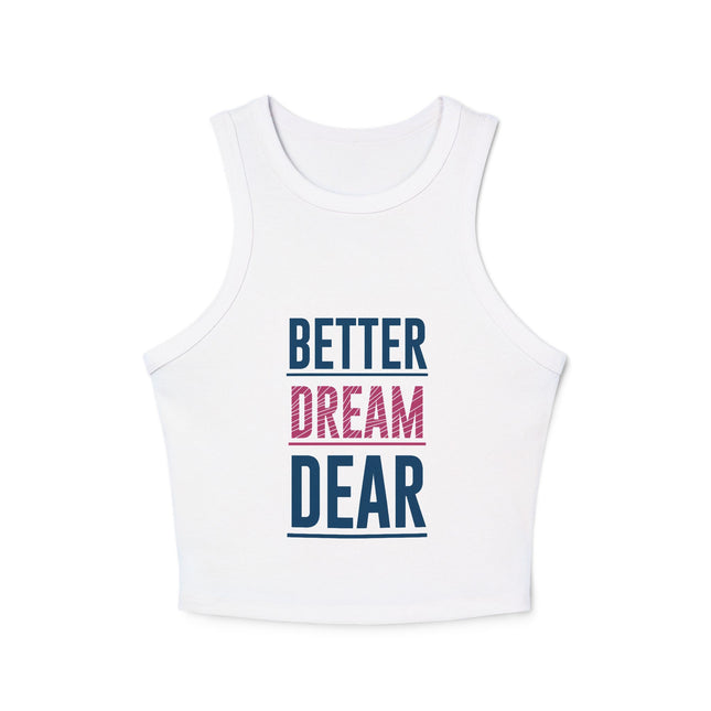 Damen Micro Rib Racer Tank Top mit Typografie-Motiven