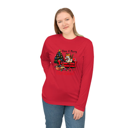 Christmas themed Unisex Performance Long Sleeve Shirt