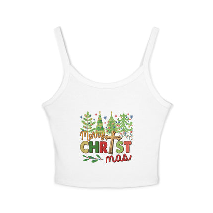 Weihnachtsmotiv Damen Spaghettiträger Tank Top 