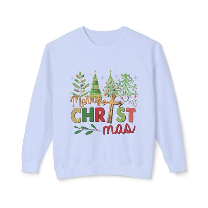 Christmas themed Unisex Lightweight Crewneck Sweatshirt
