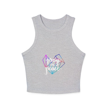 Damen Micro Rib Racer Tank Top mit Typografie-Motiven