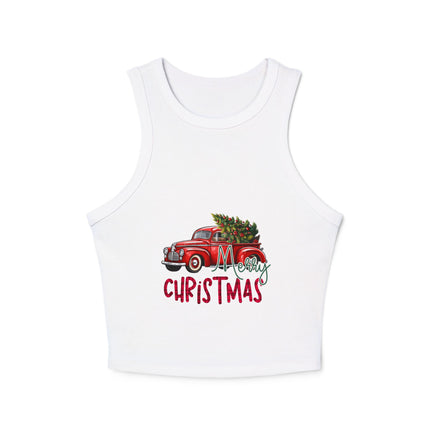 Weihnachtliches Damen Micro Rib Racer Tank Top