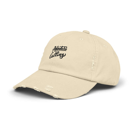 Unisex Distressed Cap mit Typografie-Motiven 
