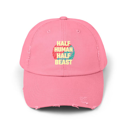 Unisex Distressed Cap mit Typografie-Motiven 