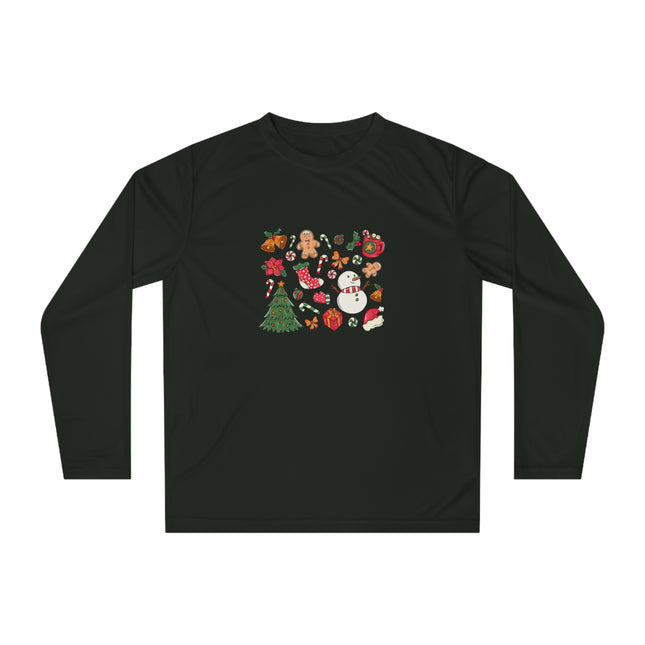 Christmas themed Unisex Performance Long Sleeve Shirt