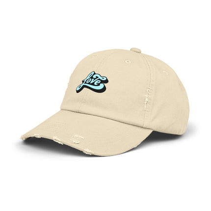 Unisex Distressed Cap mit Typografie-Motiven 