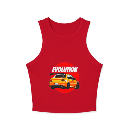 Damen Micro Rib Racer Tank Top mit Auto-Enthusiasten-Motiv