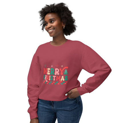 Christmas themed Unisex Lightweight Crewneck Sweatshirt