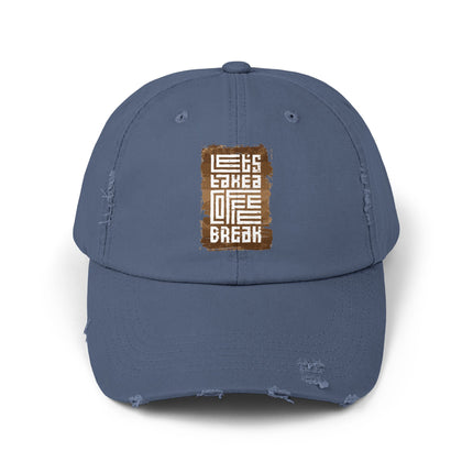 Unisex Distressed Cap mit Typografie-Motiven 
