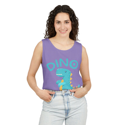 Blue Dino Tank Top — Cute Dinosaur Graphic Tank