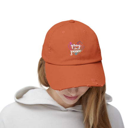 Unisex Distressed Cap mit Typografie-Motiven 