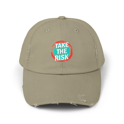 Unisex Distressed Cap mit Typografie-Motiven 