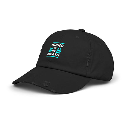 Unisex Distressed Cap mit Typografie-Motiven 