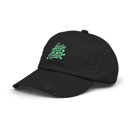 Unisex Distressed Cap mit Typografie-Motiven 