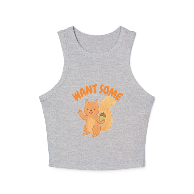 Want Some nut Graphic designed Women's Micro Rib Racer Tank Top