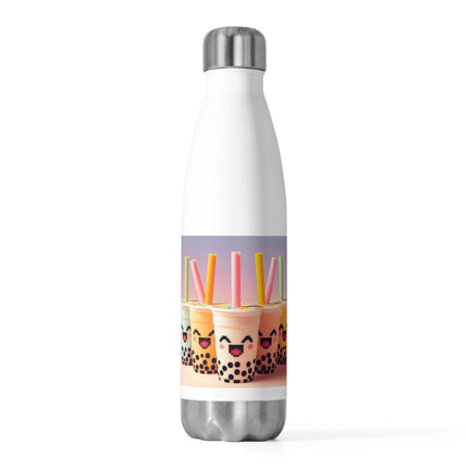 Isolierte Flasche mit lächelndem Design von Boba Tea and Friends, 590 ml 