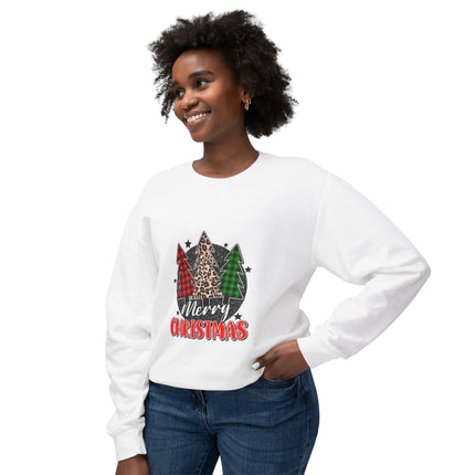 Christmas themed Unisex Lightweight Crewneck Sweatshirt
