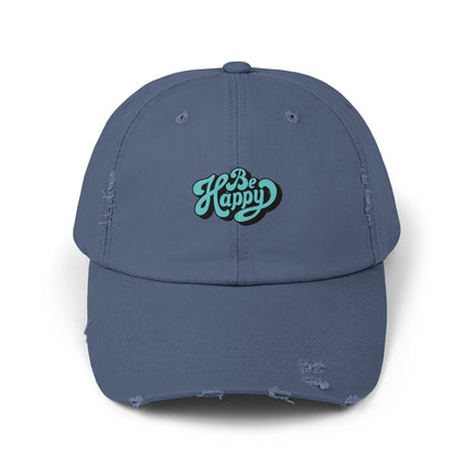 Unisex Distressed Cap mit Typografie-Motiven 