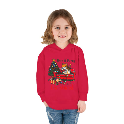 Christmas themed Toddler Pullover Fleece Hoodie
