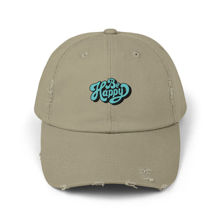 Unisex Distressed Cap mit Typografie-Motiven 