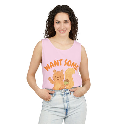 Want Some nut Graphic design Unisex Garment-Dyed Tank Top