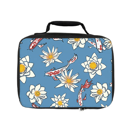 Blau mit weißem Blumenmuster-Design, Lunchtasche 