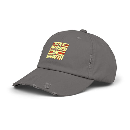Unisex Distressed Cap mit Typografie-Motiven 