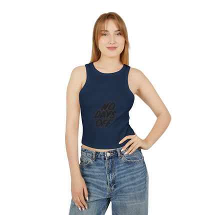 Damen Micro Rib Racer Tank Top mit Typografie-Motiven