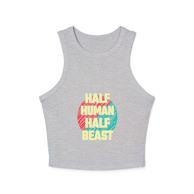 Damen Micro Rib Racer Tank Top mit Typografie-Motiven