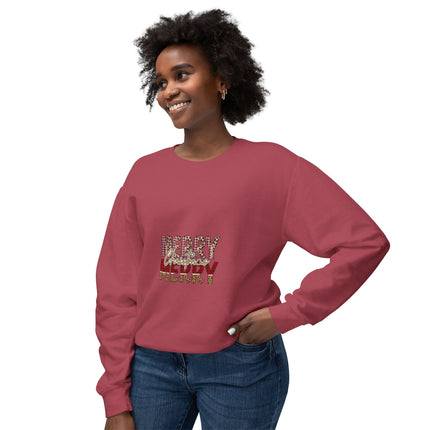 Christmas themed Unisex Lightweight Crewneck Sweatshirt