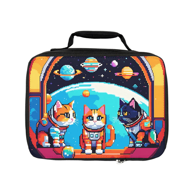 Lunchtasche mit Katzen-im-Weltraum-Design 