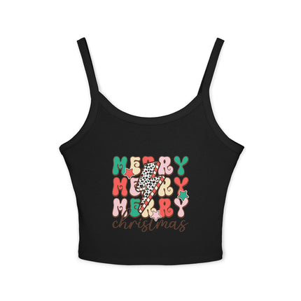 Weihnachtsmotiv Damen Spaghettiträger Tank Top 
