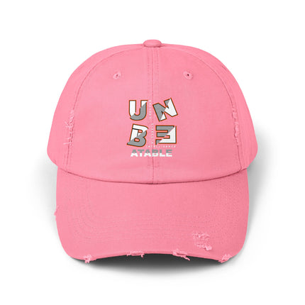 Unisex Distressed Cap mit Typografie-Motiven 